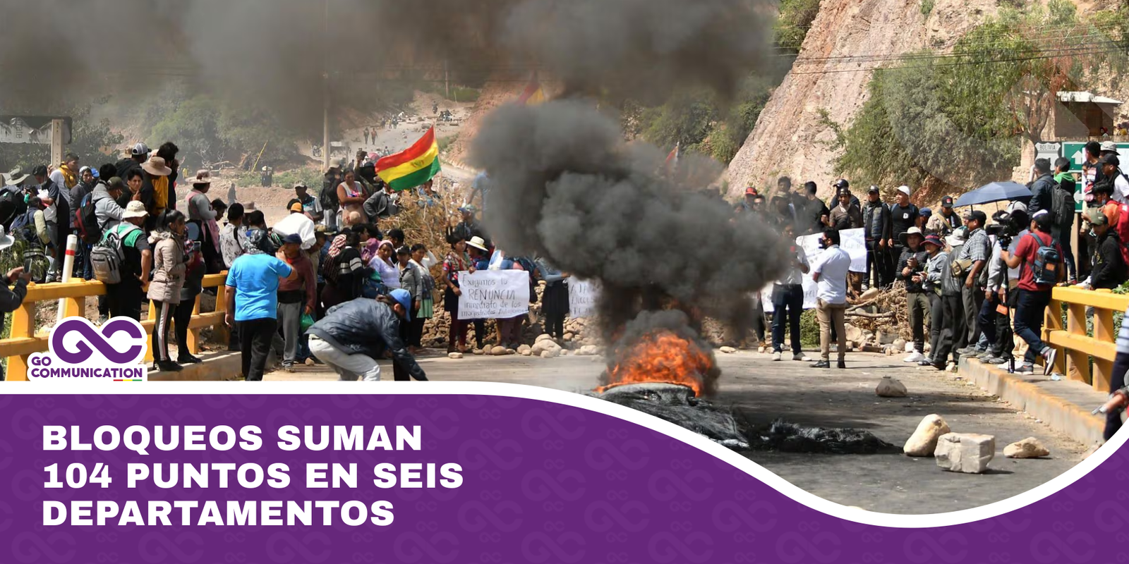 Bloqueos suman 104 puntos en seis departamentos