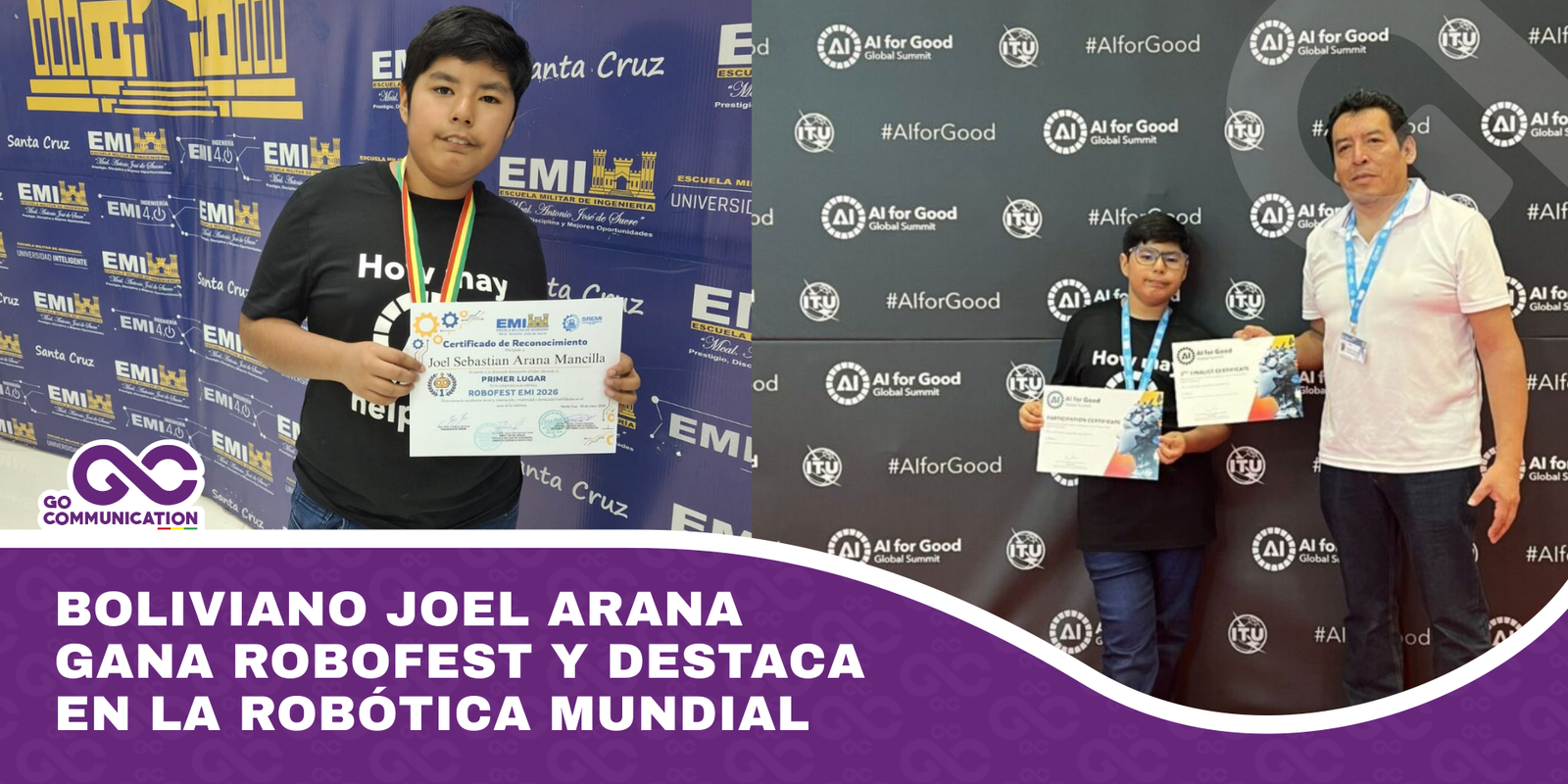 Boliviano Joel Arana gana Robofest y destaca en la robótica mundial