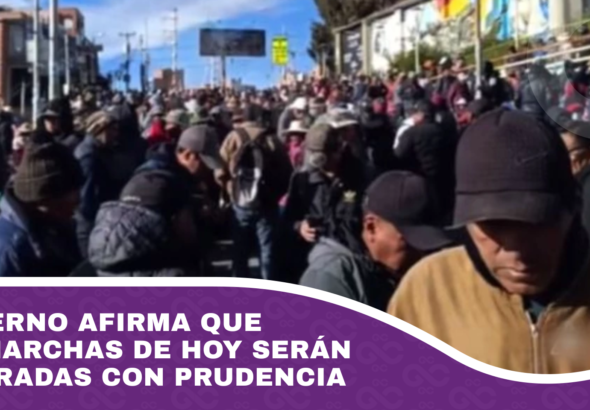 Gobierno afirma que las marchas de hoy serán encaradas con prudencia