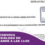 Gobierno convoca a la COB a diálogo en la Casa Grande a las 1100