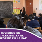 Horario de invierno se amplía y se flexibiliza el uso del uniforme en La Paz