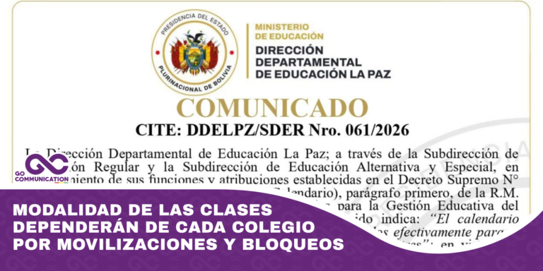 Modalidad de las clases dependerán de cada colegio por movilizaciones y bloqueos