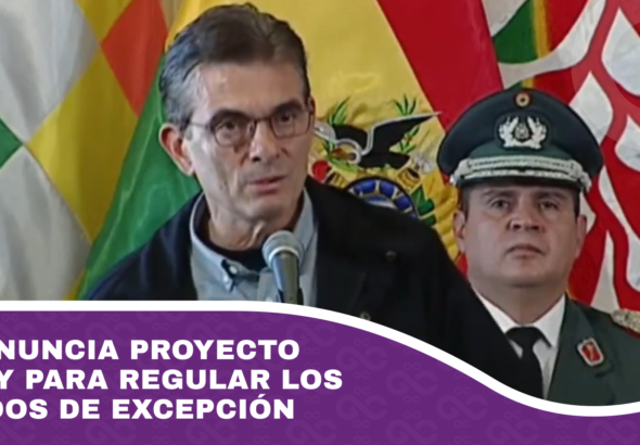 Paz anuncia proyecto de ley para regular los estados de excepción