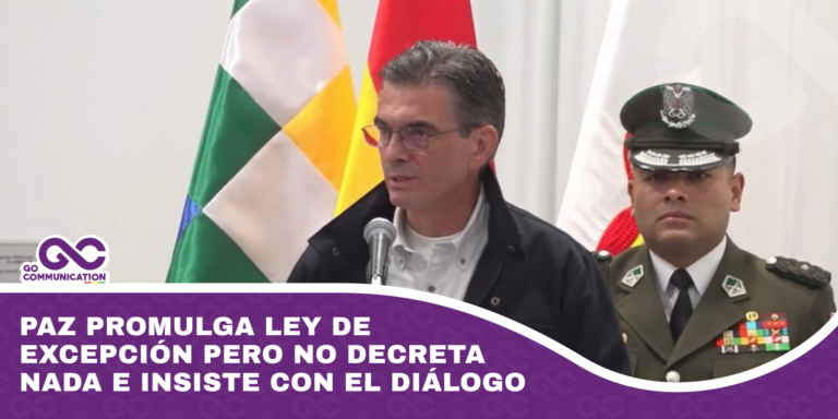 Paz promulga ley de excepción pero no decreta nada e insiste con el diálogo