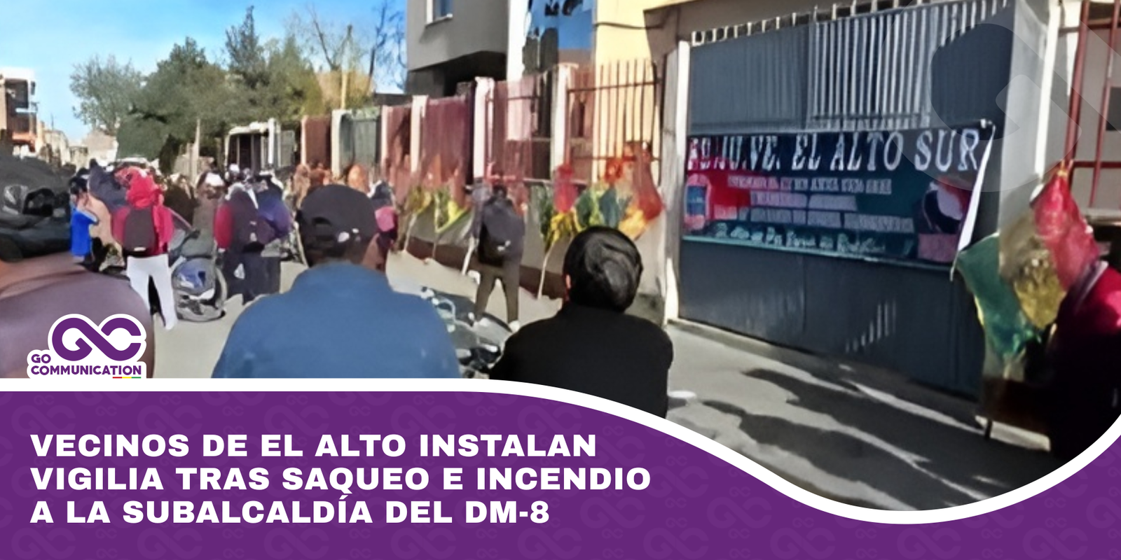 Vecinos de El Alto instalan vigilia tras saqueo e incendio a la subalcaldía del DM-8