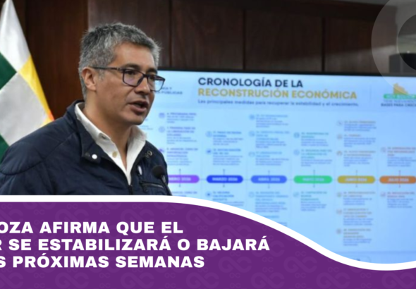Espinoza afirma que el dólar se estabilizará o bajará en las próximas semanas