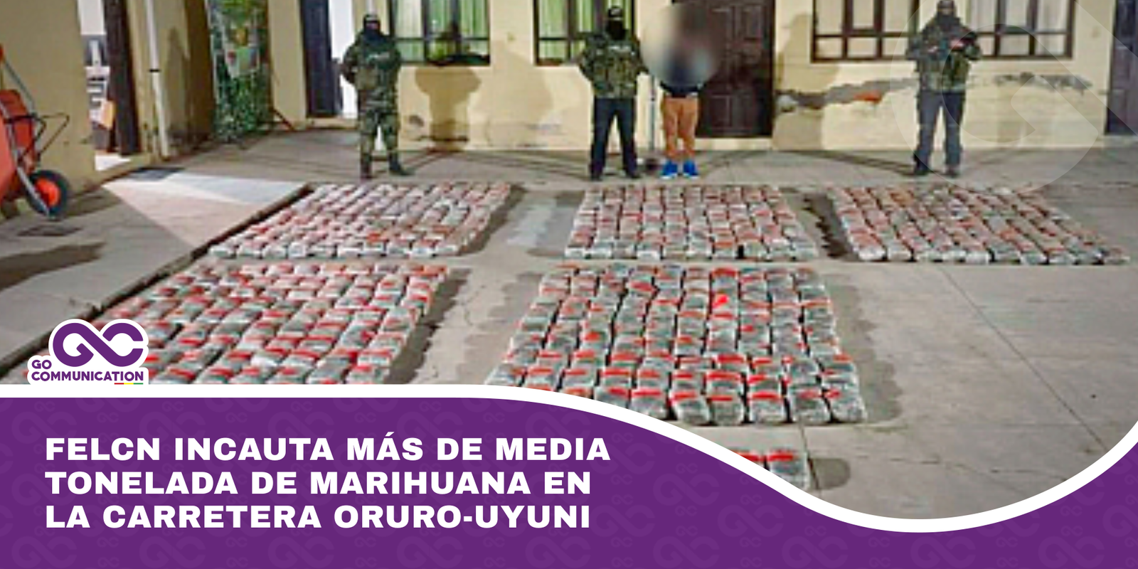FELCN incauta más de media tonelada de marihuana en la carretera Oruro-Uyuni