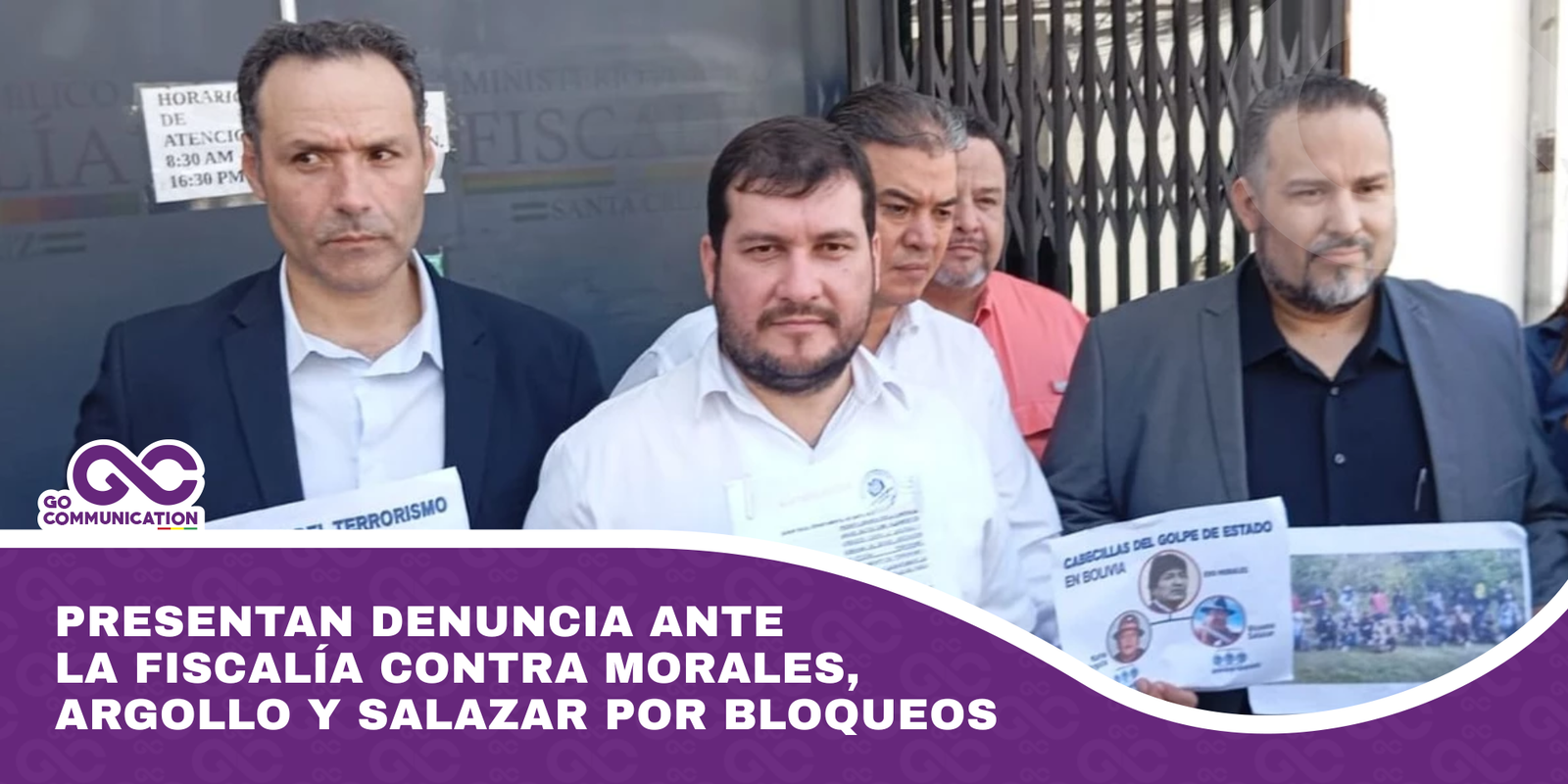 Presentan denuncia ante la Fiscalía contra Morales, Argollo y Salazar por bloqueos