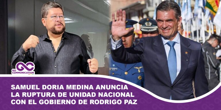 Samuel Doria Medina anuncia la ruptura de Unidad Nacional con el gobierno de Rodrigo Paz