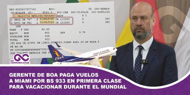 gerente de BoA PAGA VUELOS