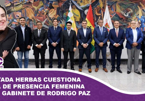Diputada Herbas cuestiona la escasa presencia femenina en el gabinete del presidente Paz