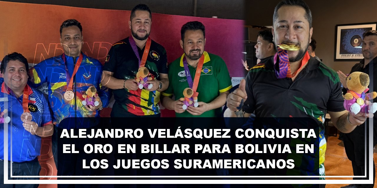 Alejandro Velásquez conquista el oro en billar para Bolivia en los Juegos Suramericanos