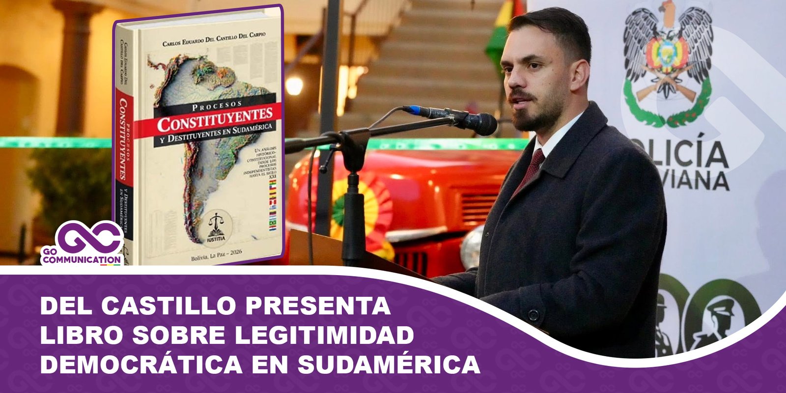 Del Castillo presenta libro sobre legitimidad democrática en Sudamérica