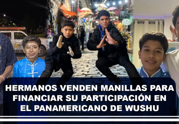 Hermanos cruceños venden manillas para financiar su participación en el Panamericano de Wushu