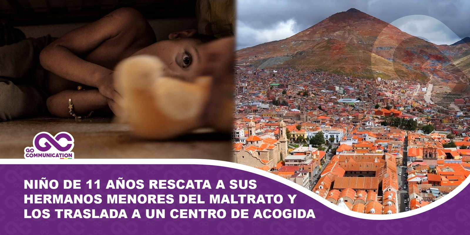 Niño de 11 años rescata a sus hermanos menores del maltrato y los traslada a un centro de acogida en Potosí