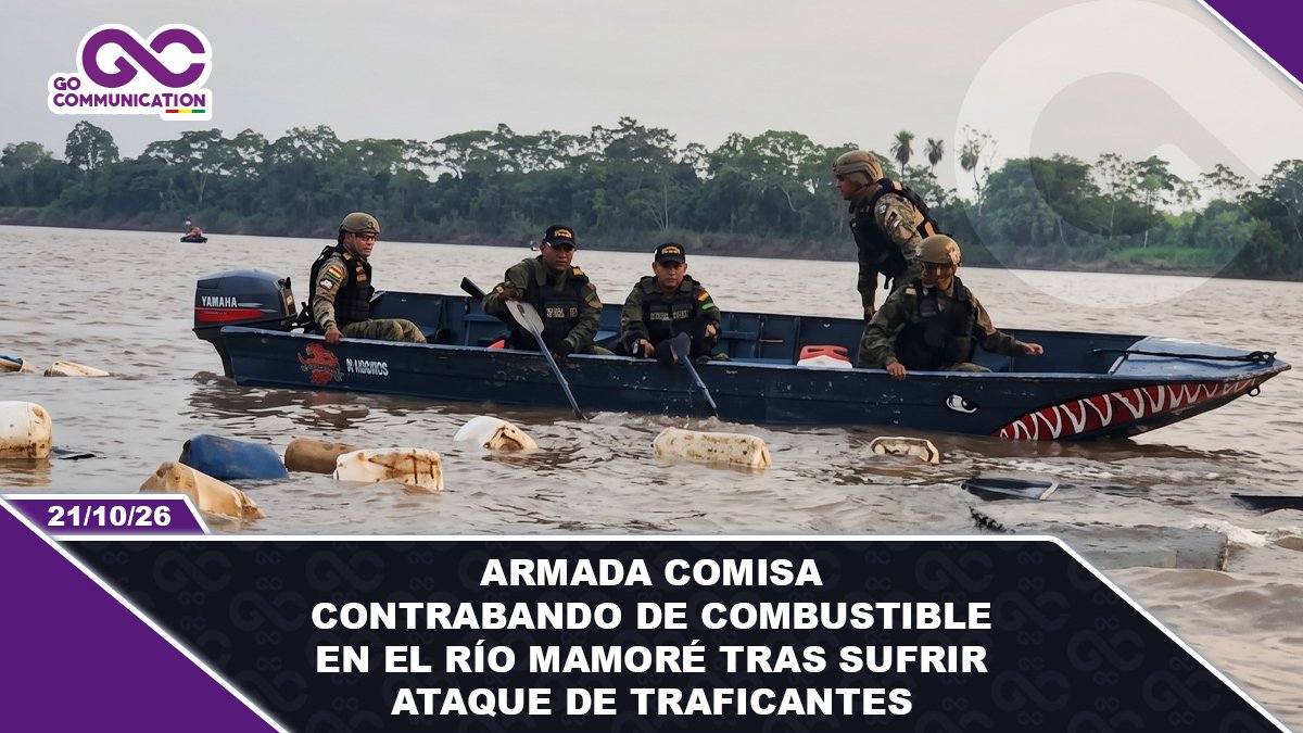 Armada comisa contrabando de combustible en el río Mamoré tras sufrir ataque de traficantes