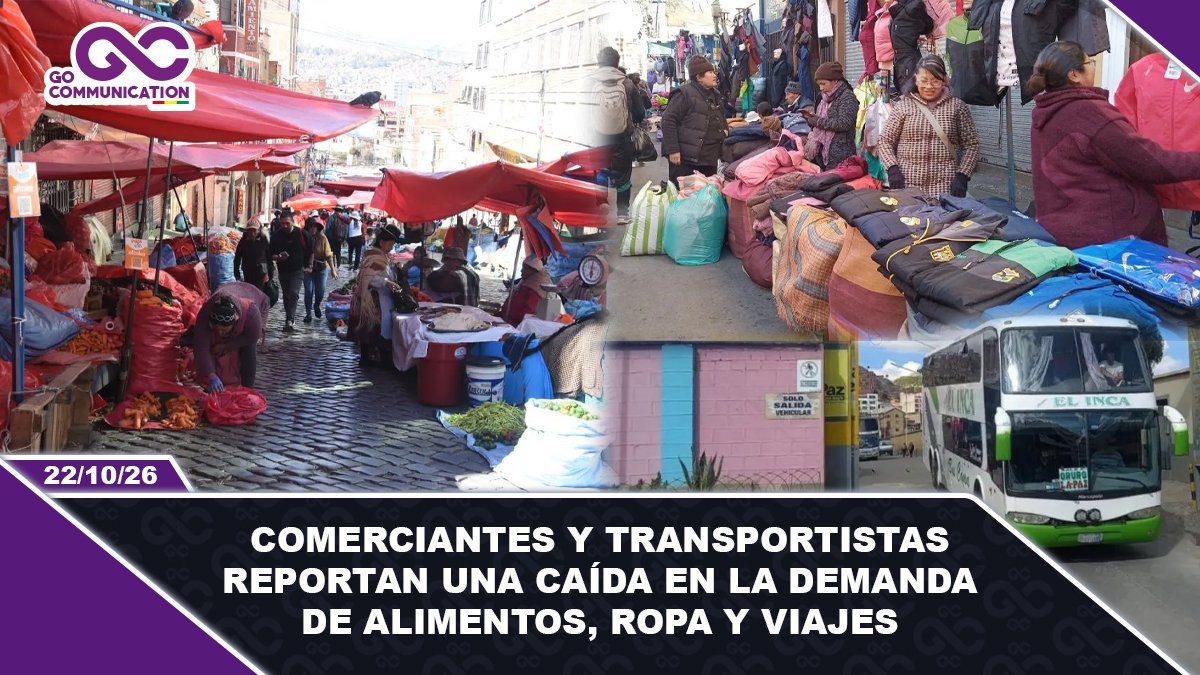Comerciantes y transportistas reportan una caída en la demanda de alimentos, ropa y viajes