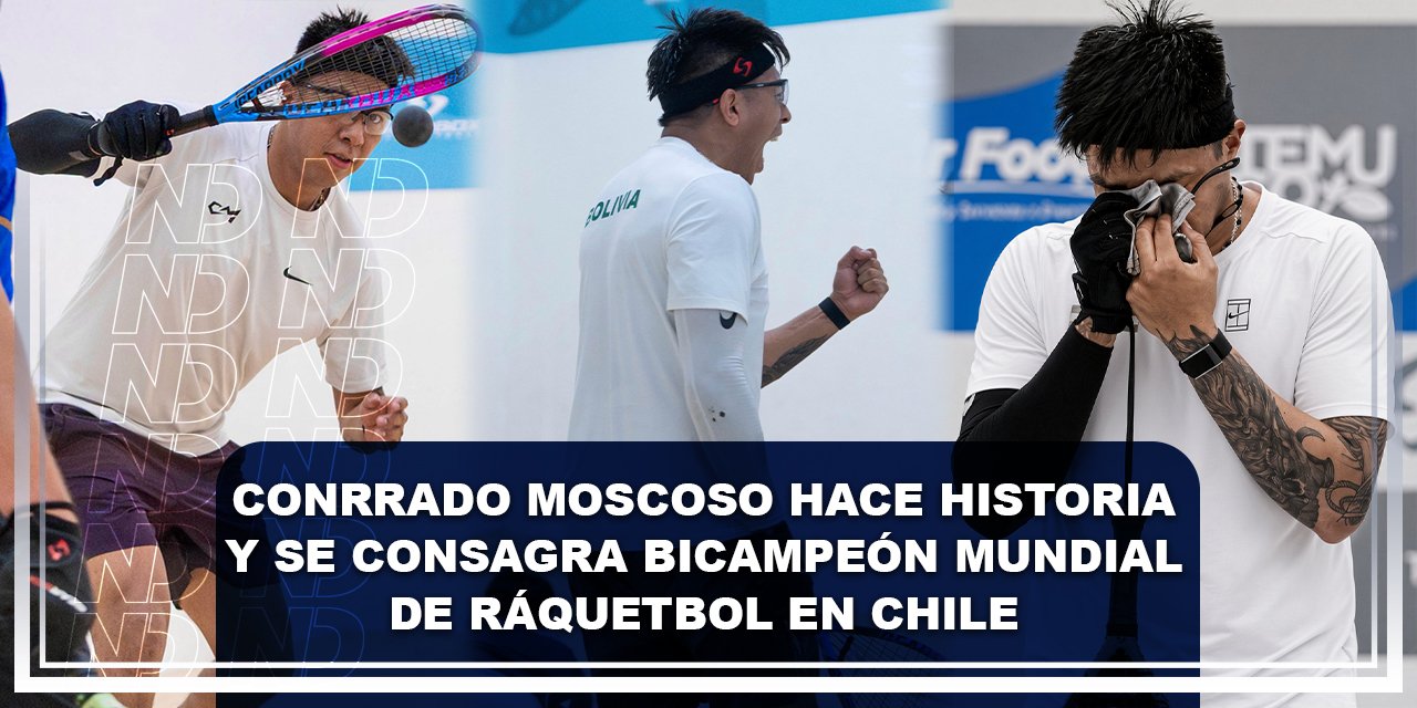 Conrrado Moscoso hace historia y se consagra bicampeón mundial de ráquetbol en Chile