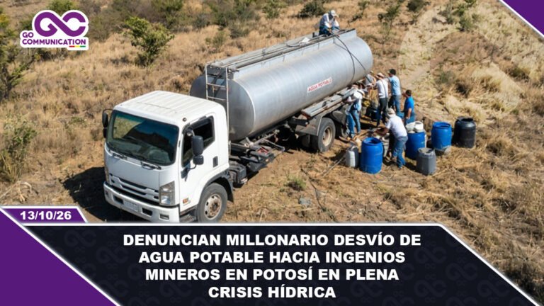 Denuncian millonario desvío de agua potable hacia ingenios mineros en Potosí en plena crisis hídrica