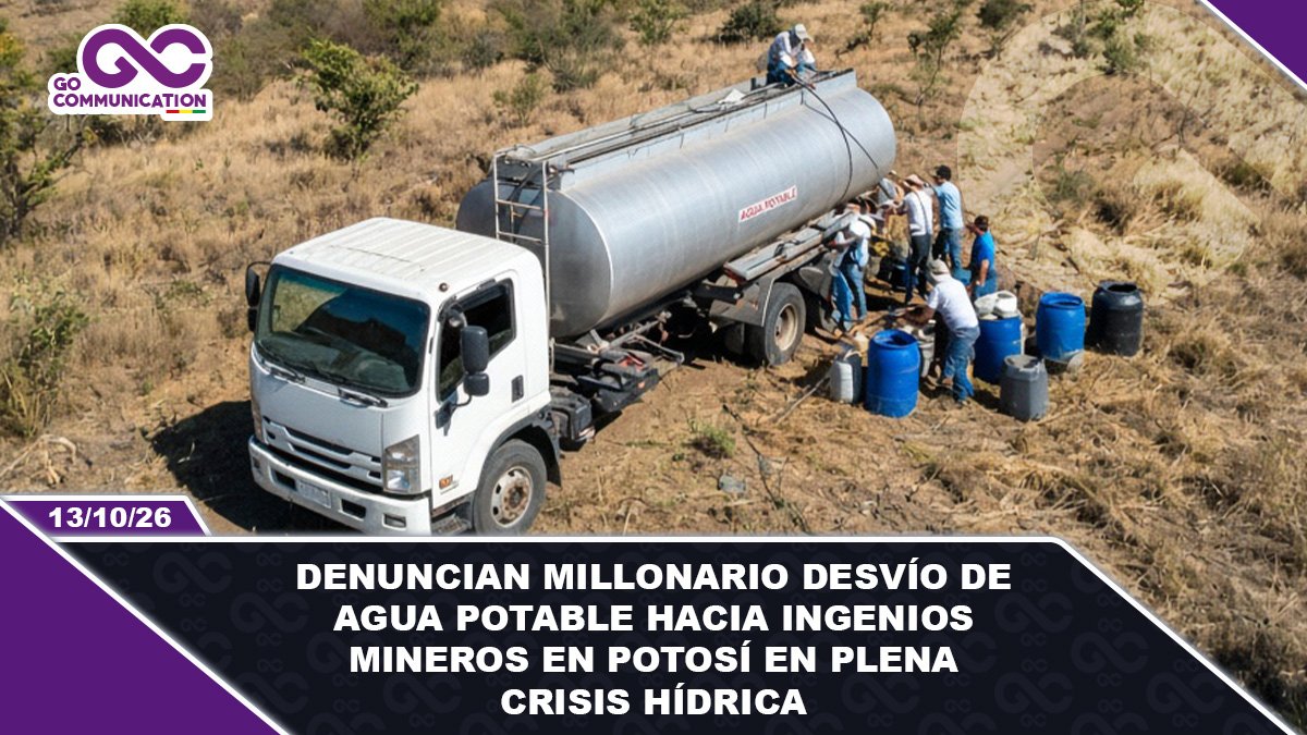 Denuncian millonario desvío de agua potable hacia ingenios mineros en Potosí en plena crisis hídrica