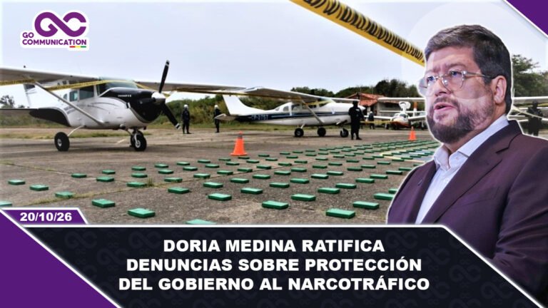 Doria Medina ratifica denuncias sobre protección del Gobierno al narcotráfico