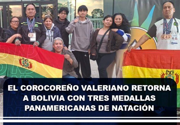 El corocoreño Valeriano retorna a Bolivia con tres medallas panamericanas de natación