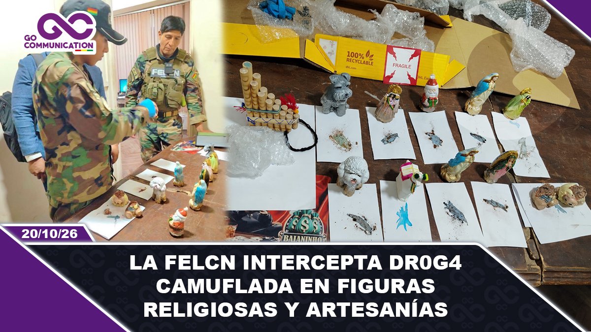 La FELCN intercepta cocaína camuflada en figuras religiosas y artesanías