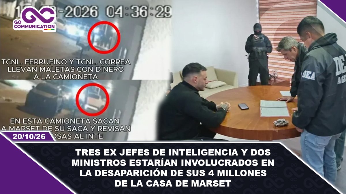 Tres ex jefes de inteligencia y dos ministros estarían involucrados en la desaparición de $us 4 millones de la casa de Marset