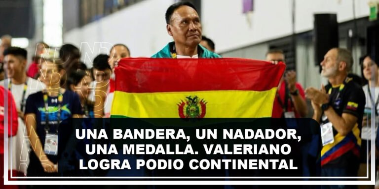 Una bandera, un nadador, una medalla. Valeriano logra podio continental
