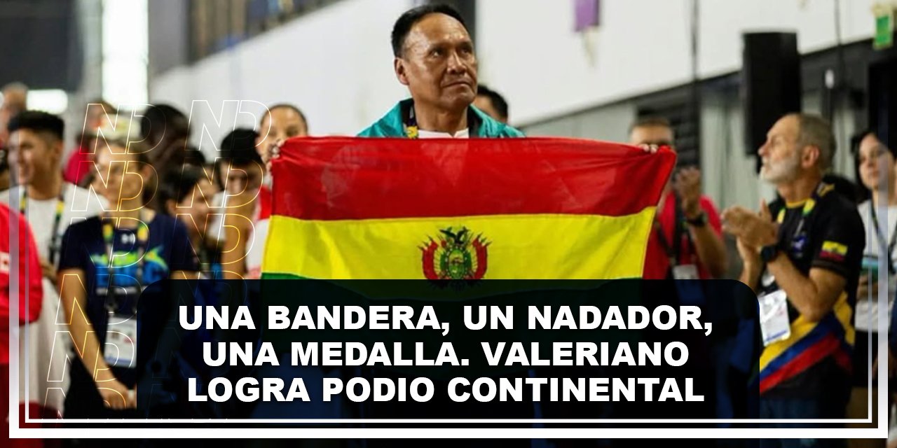 Una bandera, un nadador, una medalla. Valeriano logra podio continental